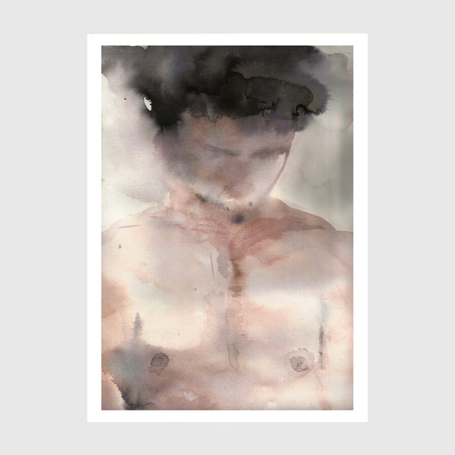 watercolor Boy with a dark Crown by Dylan silva