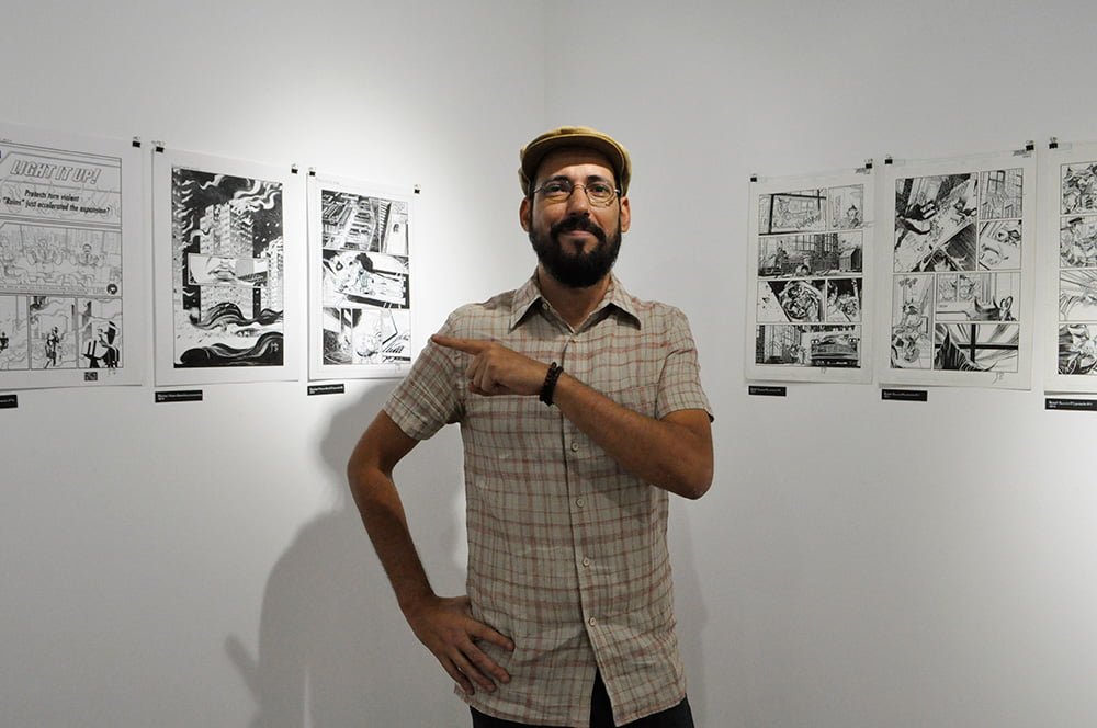 Comic book exhibition of Jorge Coelho at Apaixonarte