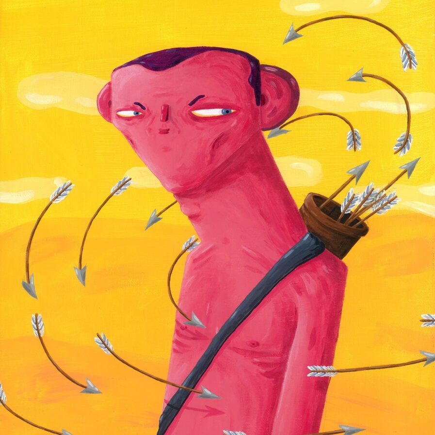 ilustração de homem com flechas
