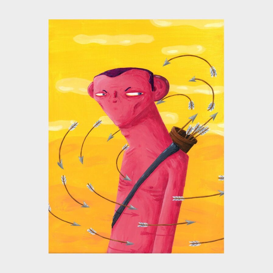 ilustração de homem com flechas