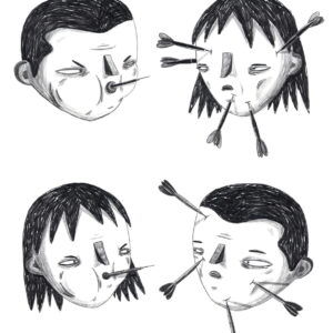 ilustração de namorados e flechas