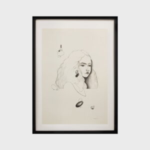 Frame with drawing of a girl