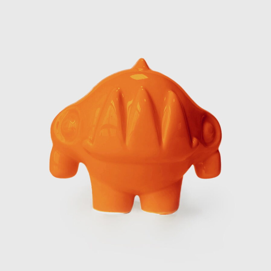 ceramic orange rhinoceros