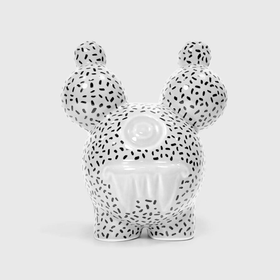 black and white ceramic creature by ricardo milne