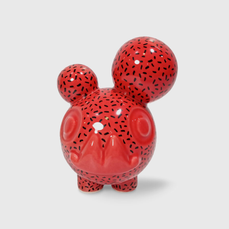 black and red ceramic creature by ricardo milne