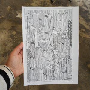 Architect drawing print