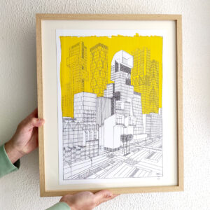 architecture drawing with frame