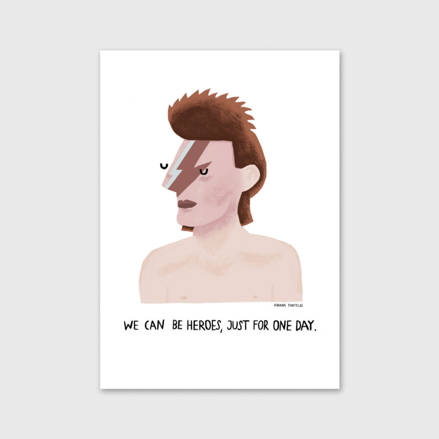 Ilustração de David Bowie por Adriana Fontelas