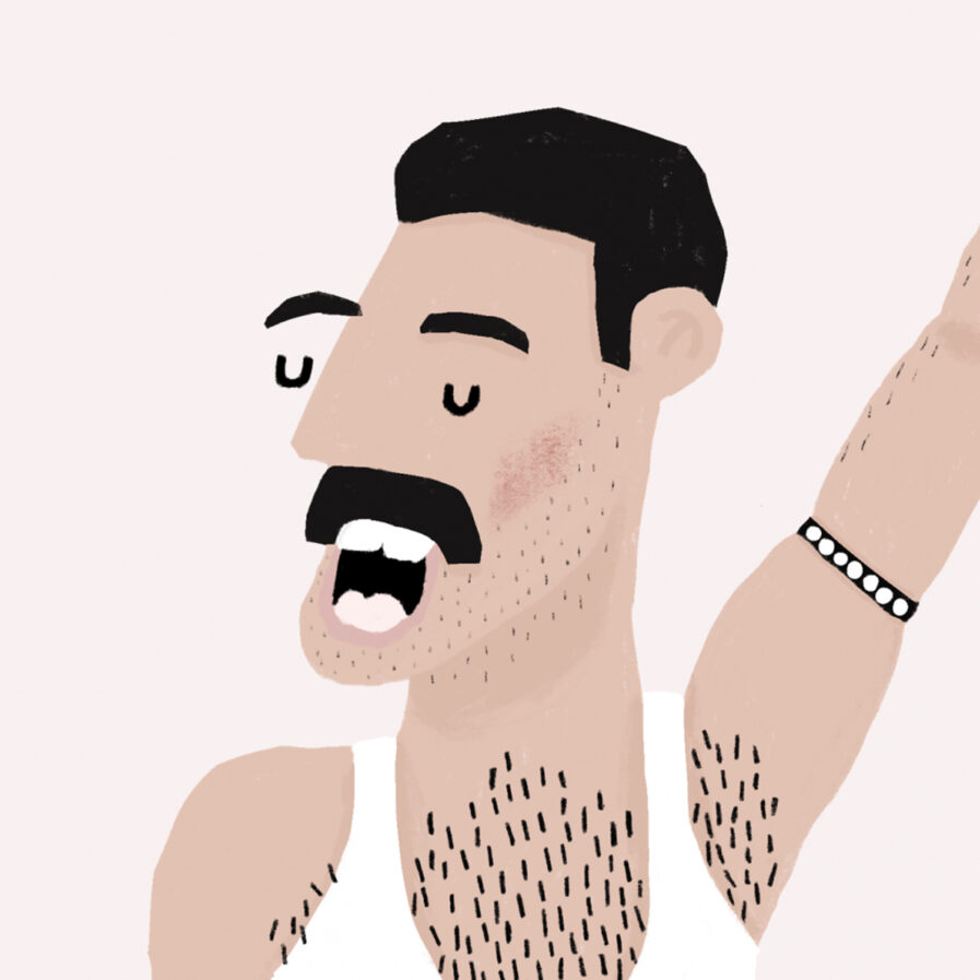 Ilustração de Freddie Mercury por Adriana Fontelas