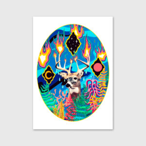 deer in the woods illustration print by bunny at apaixonarte gallery